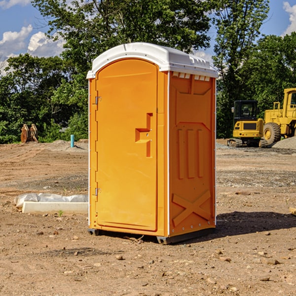 how often are the portable restrooms cleaned and serviced during a rental period in Blue Jay Ohio